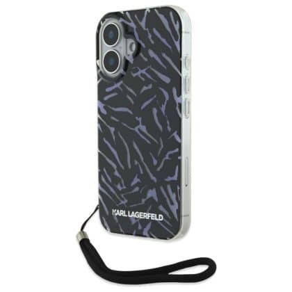 Karl Lagerfeld Zebra With Cord - θήκη για Apple iPhone 16 - Μωβ