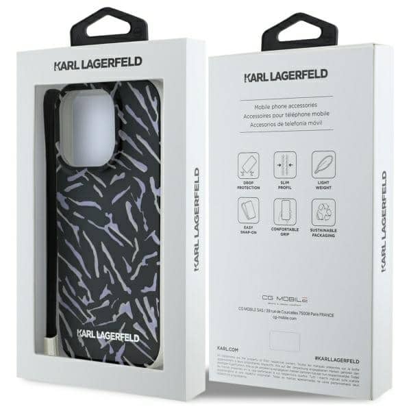 Karl Lagerfeld Zebra With Cord - θήκη για Apple iPhone 16 Pro - Μωβ - Image 7
