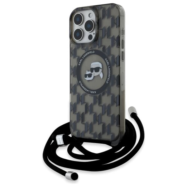 Karl Lagerfeld IML Crossbody Monogram Karl & Choupette Head MagSafe - θήκη για Apple iPhone 16 Pro - Μαύρο