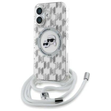 Karl Lagerfeld IML Crossbody Monogram Karl & Choupette Head MagSafe - θήκη για Apple iPhone 16 - Διάφανο