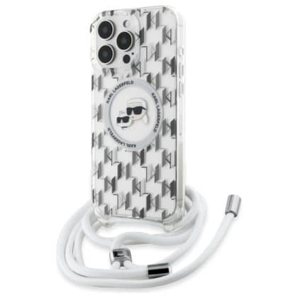 Karl Lagerfeld IML Crossbody Monogram Karl & Choupette Head MagSafe - θήκη για Apple iPhone 16 Pro - Διάφανο