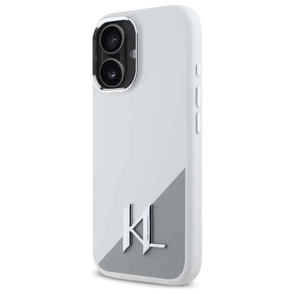 Karl Lagerfeld Silicone Shadow Metal Initial MagSafe - θήκη για Apple iPhone 16 - Λευκό - Image 2