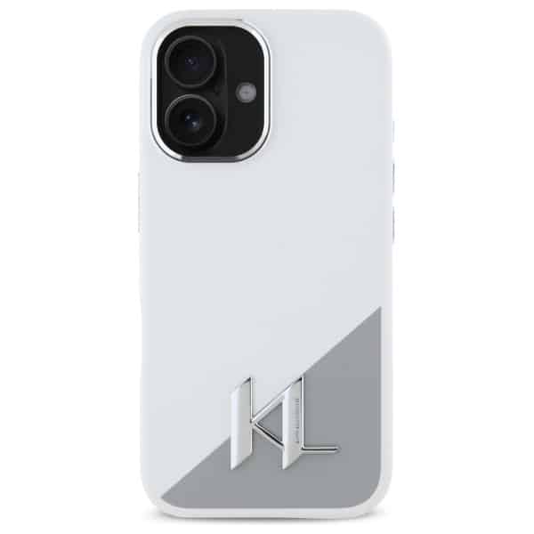 Karl Lagerfeld Silicone Shadow Metal Initial MagSafe - θήκη για Apple iPhone 16 - Λευκό - Image 3