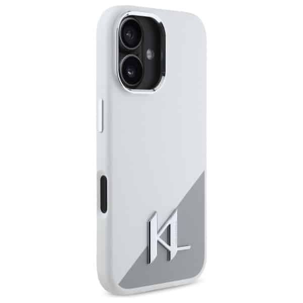 Karl Lagerfeld Silicone Shadow Metal Initial MagSafe - θήκη για Apple iPhone 16 - Λευκό - Image 4