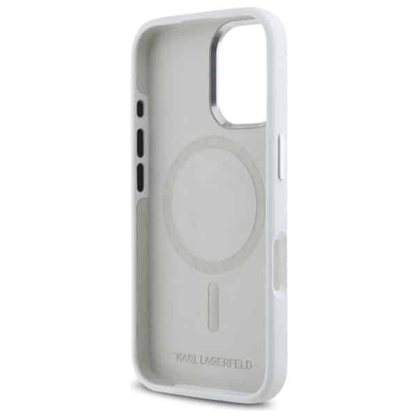 Karl Lagerfeld Silicone Shadow Metal Initial MagSafe - θήκη για Apple iPhone 16 - Λευκό - Image 7