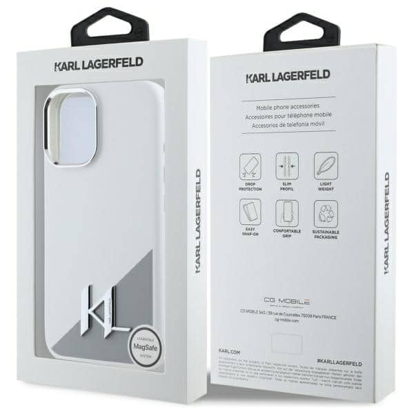 Karl Lagerfeld Silicone Shadow Metal Initial MagSafe - θήκη για Apple iPhone 16 - Λευκό - Image 8