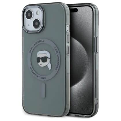 Karl Lagerfeld IML Metal Karl Head MagSafe - θήκη για Apple iPhone 15 - Μαύρο