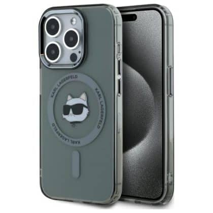 Karl Lagerfeld IML Metal Choupette Head MagSafe - θήκη για Apple iPhone 15 Pro - Μαύρο