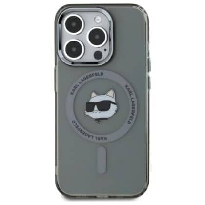 Karl Lagerfeld IML Metal Choupette Head MagSafe - θήκη για Apple iPhone 15 Pro Max - Μαύρο