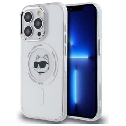 Karl Lagerfeld IML Metal Karl&Choupette Head MagSafe - θήκη για Apple iPhone 13 Pro - Λευκό