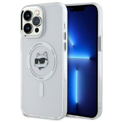 Karl Lagerfeld IML Metal Karl&Choupette Head MagSafe - θήκη για Apple iPhone 13 Pro Max - Λευκό