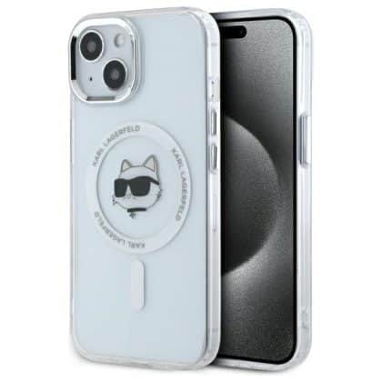 Karl Lagerfeld IML Metal Choupette Head MagSafe - θήκη για Apple iPhone 15 - Λευκό