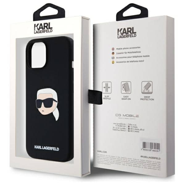 Karl Lagerfeld Silicone Karl Head Print Magsafe - θήκη για Apple iPhone 15 - Μαύρο - Image 8