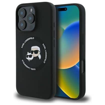 Karl Lagerfeld Silicone Karl&Choupette Heads MagSafe - θήκη για Apple iPhone 16 Pro Max - Μαύρο