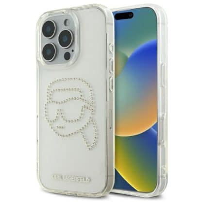 Karl Lagerfeld IML Rhinestones Karl Head - θήκη για Apple iPhone 16 Pro Max - Διάφανο