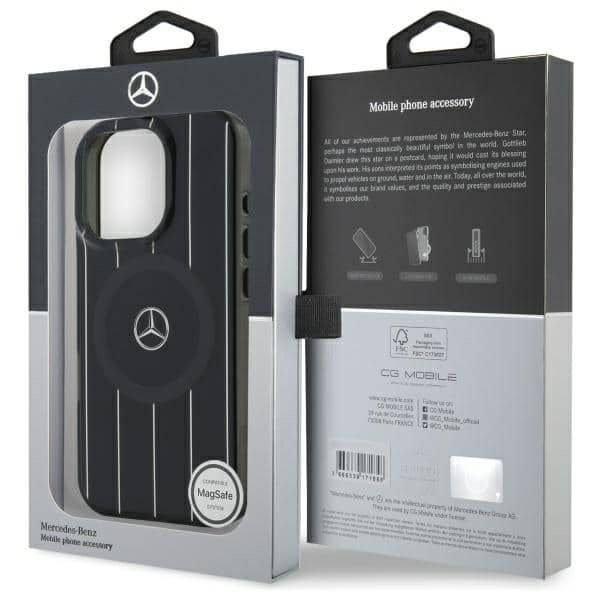 Mercedes Double Layer Crossed Lines MagSafe - θήκη για Apple iPhone 16 Pro - Μαύρο - Image 8