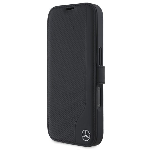 Mercedes Bookcase Leather Wood Imitation - θήκη για Apple iPhone 16 - Μαύρο - Image 2