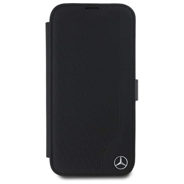 Mercedes Bookcase Leather Wood Imitation - θήκη για Apple iPhone 16 - Μαύρο - Image 3