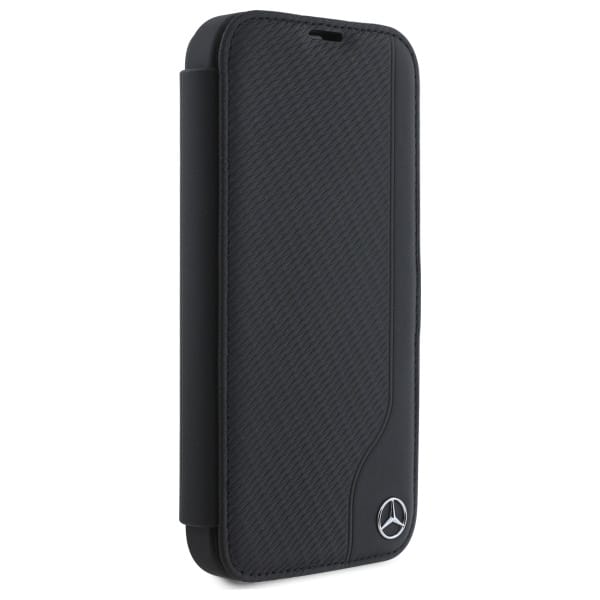 Mercedes Bookcase Leather Wood Imitation - θήκη για Apple iPhone 16 - Μαύρο - Image 4