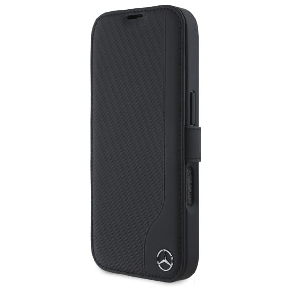 Mercedes Bookcase Leather Wood Imitation - θήκη για Apple iPhone 16 - Μαύρο - Image 6