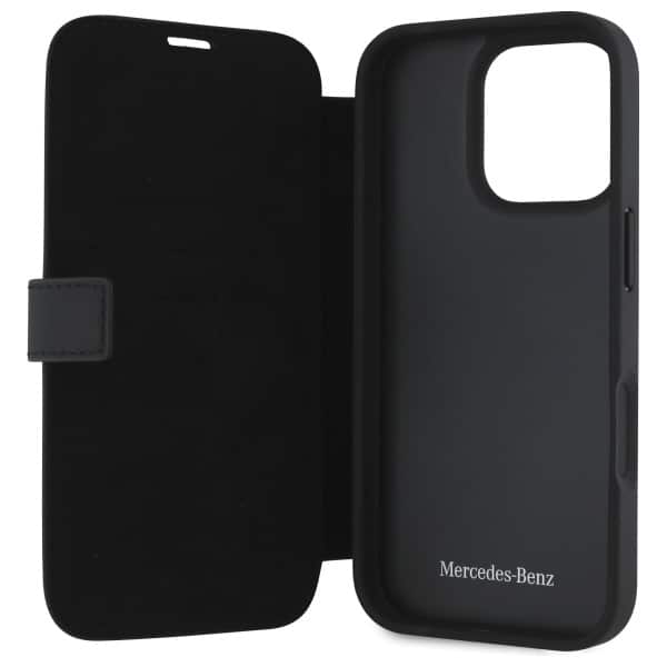 Mercedes Bookcase MB Waves Leather - θήκη για Apple iPhone 16 Pro Max - Μαύρο - Image 7