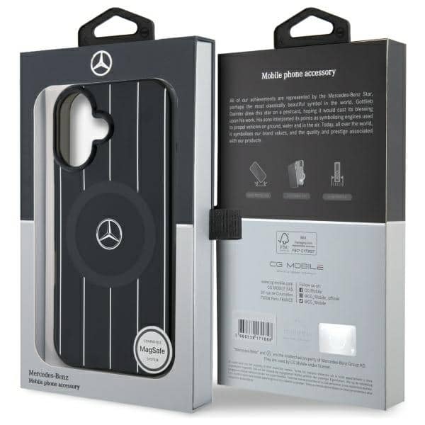 Mercedes Double Layer Crossed Lines MagSafe - θήκη για Apple iPhone 16 - Μαύρο - Image 8