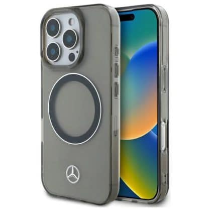 Mercedes Silver Ring MagSafe - θήκη για Apple iPhone 16 Pro Max - Μαύρο