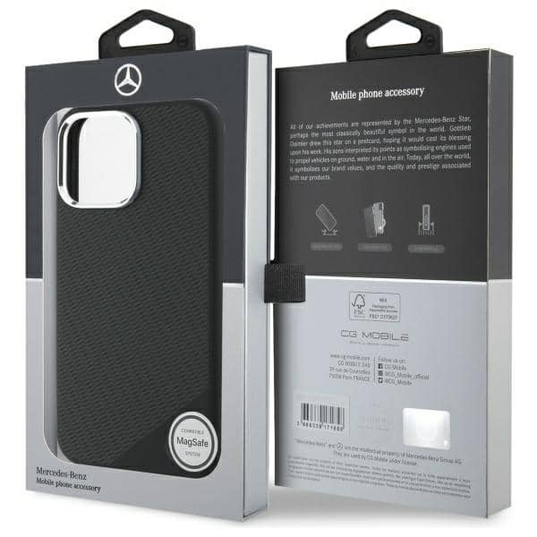 Mercedes Silicone Tonal Logo Wood Pattern MagSafe - θήκη για Apple iPhone 16 Pro Max - Μαύρο - Image 8