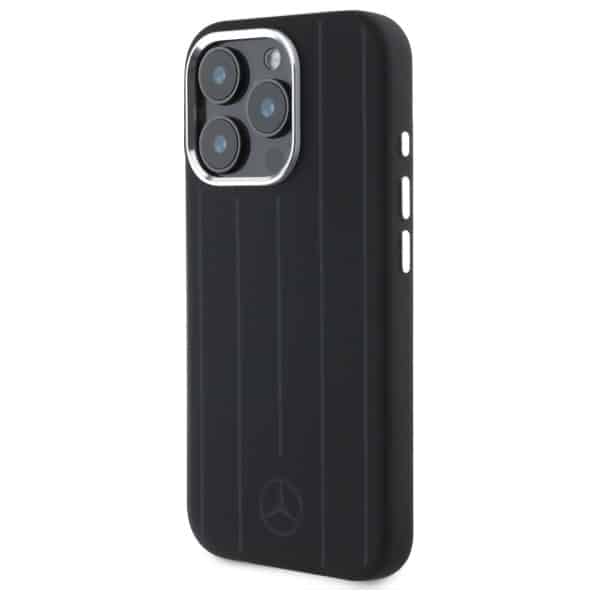 Mercedes Silicone Vertical Tonal Stripes - θήκη για Apple iPhone 16 Pro Max - Μαύρο - Image 2