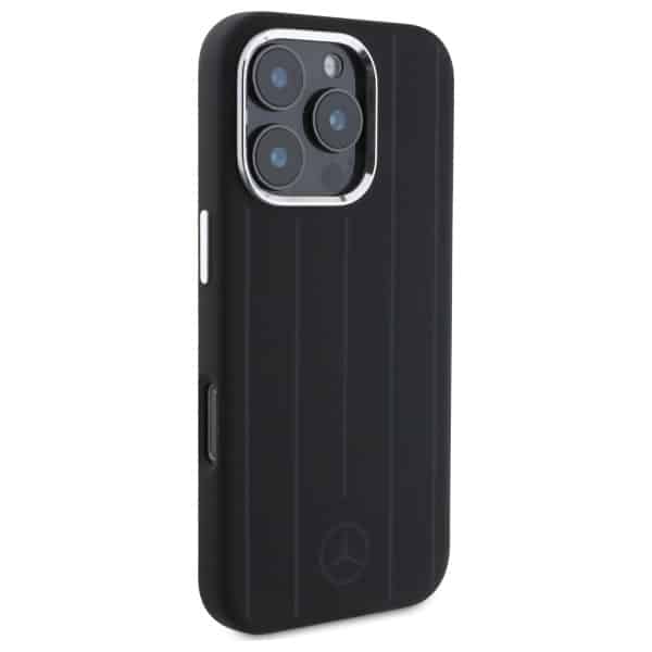 Mercedes Silicone Vertical Tonal Stripes - θήκη για Apple iPhone 16 Pro Max - Μαύρο - Image 4