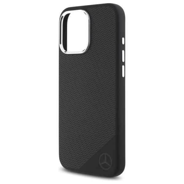 Mercedes Silicone Tonal Logo Wood Pattern MagSafe - θήκη για Apple iPhone 16 Pro - Μαύρο - Image 6