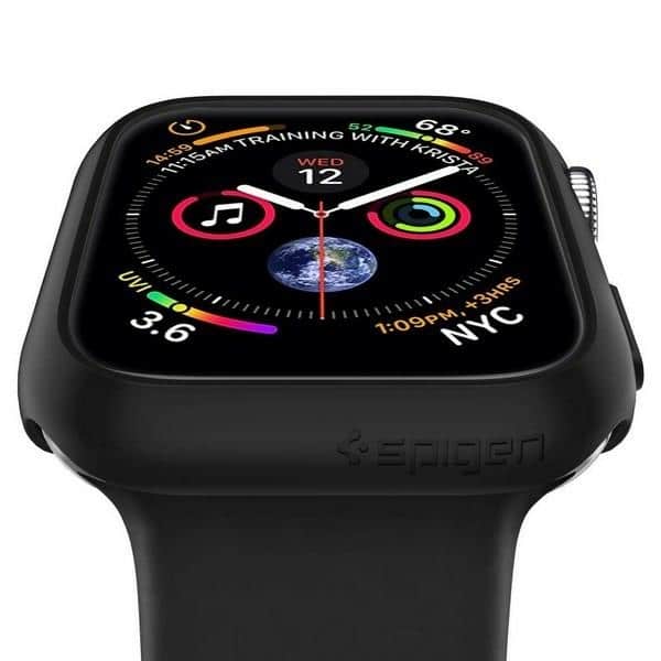 Spigen Thin Fit Apple Watch 4/5/6/7/SE 44/45mm μαύρο - Image 2