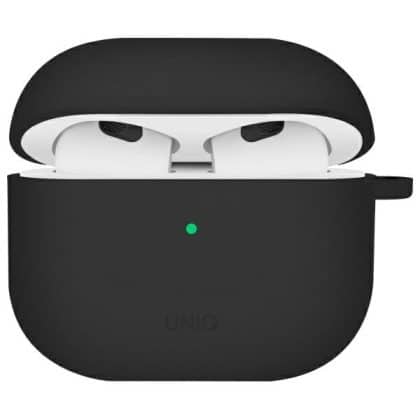 UNIQ θήκη Nexo AirPods 4 + Ear Hooks σιλικόνη μαύρη/black