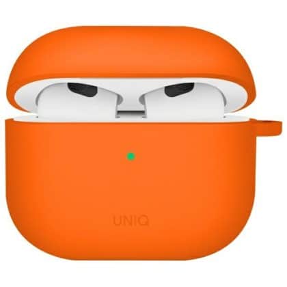 UNIQ θήκη Nexo AirPods 4 + Ear Hooks σιλικόνης πορτοκαλί/volt orange