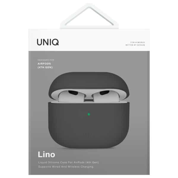 UNIQ θήκη Lino AirPods 4 σιλικόνης γκρι - Image 6