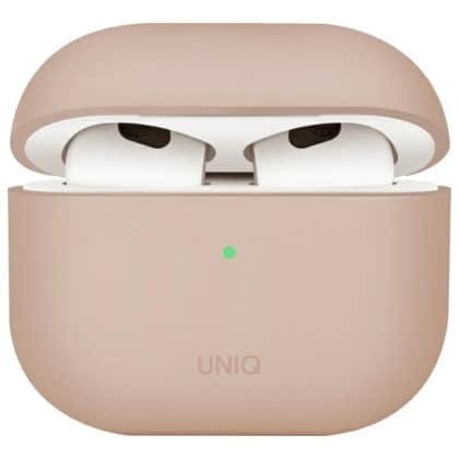 UNIQ θήκη Lino AirPods 4 σιλικόνης ροζ/ροζ ρουζ