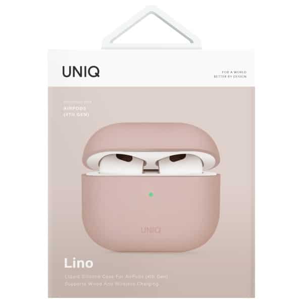 UNIQ θήκη Lino AirPods 4 σιλικόνης ροζ/ροζ ρουζ - Image 6