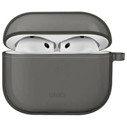 UNIQ θήκη Glase AirPods 4 καπνί/γυαλιστερή