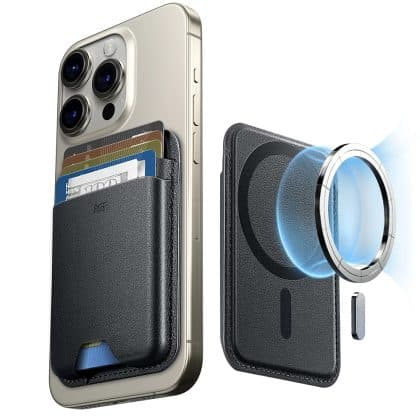 ESR - Premium Wallet Boost MagSafe (2K63801) - Έξυπνη αποθήκευση 4 καρτών, κατασκευασμένη από τεχνητό δέρμα - Μαύρο μεσονύκτιο
