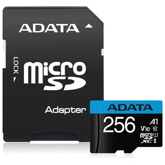 Adata - Κάρτα μνήμης (AUSDX256GUICL10A1-RA1) - MicroSDXC, αντάπτορας, Class 10, UHS-I U1, 256GB, ανάγνωση 100MB/s - Μαύρο