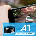 Adata - Κάρτα μνήμης (AUSDX256GUICL10A1-RA1) - MicroSDXC, αντάπτορας, Class 10, UHS-I U1, 256GB, ανάγνωση 100MB/s - Μαύρο - Image 5