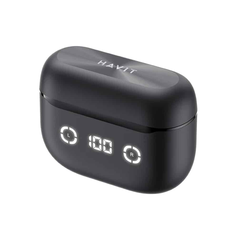 Havit - Ασύρματα ακουστικά (TW984) - Bluetooth 5.4, ANC, Ψηφιακή οθόνη, Αληθινά ασύρματα, Type-C, 420mAh, Havit Life App - Μαύρο - Image 4