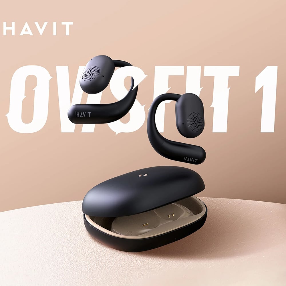 Havit - Ασύρματα ακουστικά (OWS914) - με μικρόφωνο, Bluetooth 5.3, αληθινό ασύρματο στερεοφωνικό, ENC, USB-C, 500mAh - Μαύρο - Image 2