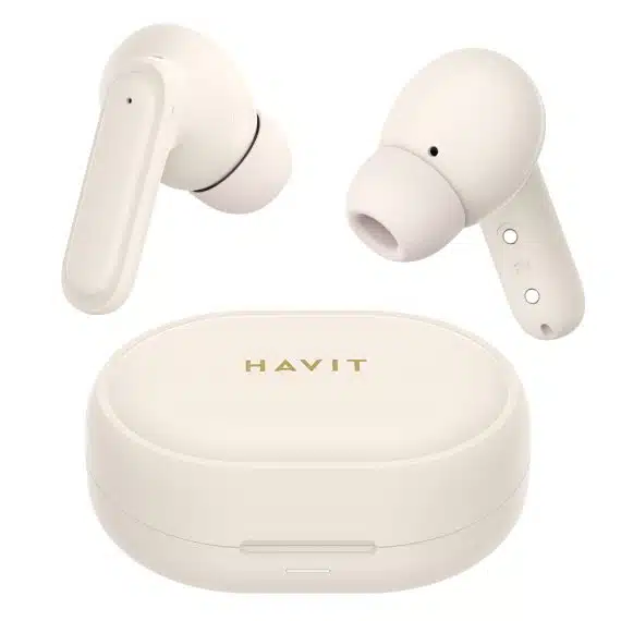 Havit - Ασύρματα ακουστικά (TW950) - In-ear, Bluetooth 5.3, με μικρόφωνο, True Wireless, ENC, Type-C, 400mAh - Μπεζ / Ροζ