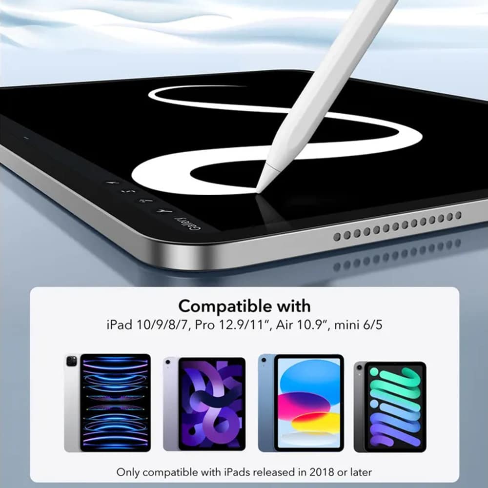 ESR - Στυλό (6C00107) - για iPad, Μαγνητική Σύνδεση, Bluetooth, Type-C, Απόρριψη Παλάμης, Ευαισθησία Κλίσης - Λευκό - Image 4