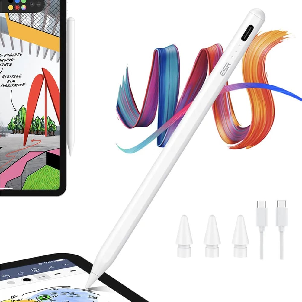 ESR - Στυλό (6C00107) - για iPad, Μαγνητική Σύνδεση, Bluetooth, Type-C, Απόρριψη Παλάμης, Ευαισθησία Κλίσης - Λευκό - Image 2