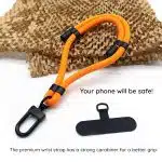 Techsuit - Rope Wrist Strap (RWS1-21-23) - for Phones, Carabiner, Nylon Braided, Durable, Adjustable, Universal - Ash Gray - Image 2