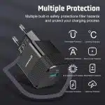 Techsuit - Premium τοίχου φορτιστής Tiny Series (CHPD216) - GaN, USB QC3.0, Type-C PD25W - Μαύρο - Image 7