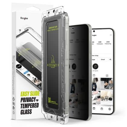 Ringke - Easy Slide Privacy Tempered Glass (2 πακέτο) - Samsung Galaxy S25 Plus - Μαύρο