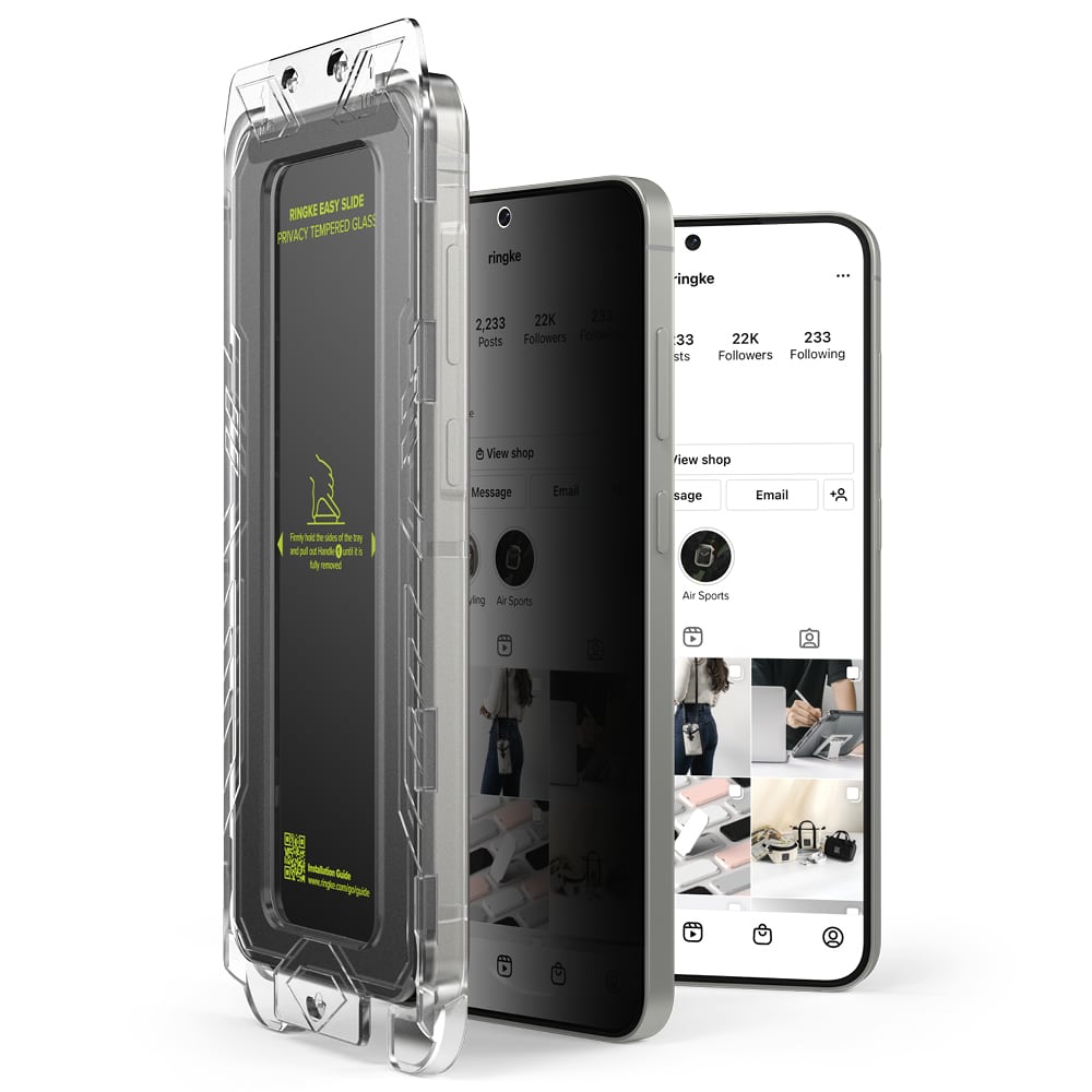 Ringke - Easy Slide Privacy Tempered Glass (2 πακέτο) - Samsung Galaxy S25 Plus - Μαύρο - Image 2